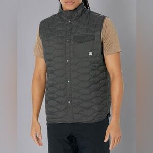 HUK Men's Tarpon Quilt, Insulated Performance Nylon Vest, Volcanic Ash, Small